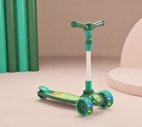Miss & Chief Spartan Jungle - 3 Wheel Kick Scooter,Foldable with LED Wheels,Adjustable Height(Green)