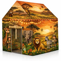 cantus Tent House for 10 Years Kids Toys for Boys and Girls(Safari Theme)(Premium)(Multicolor)