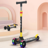 Little Olive Enduro Kids Scooter: Attractive Deck, LED Wheels, Easy-Fold Design For Kids(Black)