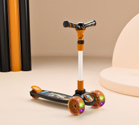 Miss & Chief Spartan Rocket - 3 Wheel Kick Scooter,Foldable with LED Wheels,Adjustable Height(Black)