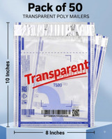 Castle Décor Transparent Serialized Barcode Courier P50 Security Bag(8 x 10 Pack of 50)