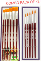 Fynix Art Combo Brush Set Pack of - 2 Flat & Round(Set of 2, Cherry)