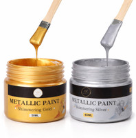 ask vark wala Acrylic Paint Metallic Gold and Silver, 100ml Non Toxic, Paint for Art, Painting(Set of 2, Gold)