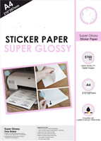 ShikharRetails Glossy Photo 25 Sheets A4 Size 120 GSM Dries Quickly Sticker Paper Label Self Adhesive Inkjet/Laser Printer Premium Quality Paper Label(White)