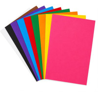 Vartanu Chartpaper Multicolor - Sky blue, Magenta, Black, Parrot green, Hot Pink, Unruled 21"x27" 120 gsm Coloured Paper(Set of 10, Multicolor)