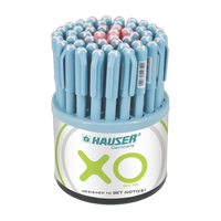 HAUSER XO 0.6 mm Tumbler | Sleek Body & Minimalistic Design | Smooth Writing Ball Pen(Pack of 50, Ink Color - Blue, Black & Red)