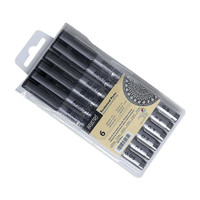 BRuSTRO Technical Fineliner PenIBlackISet of 6 -Tip Sizes -0.05,0.1,0.2,0.3,0.5,0.8 mm| Fineliner Pen(Pack of 6, Ink Color - Black)