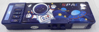 PELEDIANSTAR Space Password Pencil Box for Children (Astronaut), Many Function and Departments, Special Buttons Art Plastic Pencil Box(Set of 1, Blue)