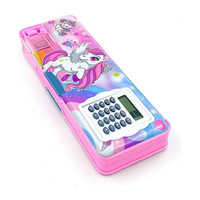 mum care UNICORN CALCULATOR GEOMETRY BOX WITH IN BUILT SHARPENER FOR SCHOOL KIDS Geometry Box(Pink)