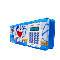 ZYNATY Pencil Box with Calculator & Dual Sharpener Magnetic Jumbo Pencil Box Geometry Box(Blue)