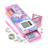 CLASSICSTORES UNICORN COLLECTION CARTOON CHARACTER UNICORN Art Plastic Pencil Box(Set of 1, Pink)