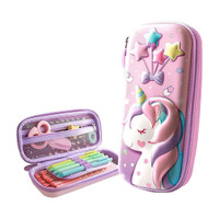 Tiny Tales Pencil Box Unicorn Art EVA Pencil Box(Set of 1, Multicolor)