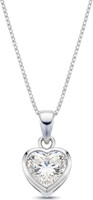 Parnika White CZ Solitaire Heart Design Hallmark Pure 92.5 Sterling Silver Cubic Zirconia Sterling Silver Pendant