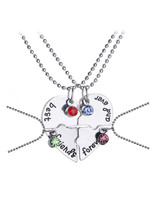 Divastri Friendship's Day Special 4 Best Friends Forever BFF Combo of 4 Necklace Chain Pendant for Girls Bestie Gift Silver Crystal Alloy Pendant