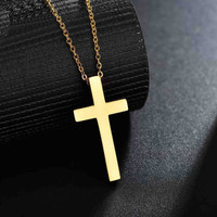 Shiv Jagdamba Cross Necklace for Men Vintage Twisted Religious Cross Pendant With Chain Stainless Steel Pendant