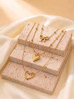ForlookBeauty Combo 3 Pendant Necklaces for Women & Girls Gold-plated Stainless Steel Pendant