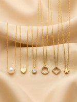 sans kavya heart, gold, minimalist jewelry locket Gold-plated Pearl, Cubic Zirconia Alloy Pendant