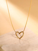Devora Heart shape gold plated pendent chain for girls and women Gold-plated Stainless Steel Locket