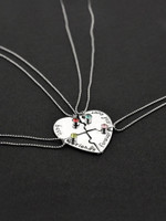 YELLOW CHIMES Friendship's Day Special 4 Best Friends Forever BFF Combo of 3 Necklace Chain Pendant for Girls Bestie Gift Silver Crystal Alloy Pendant