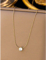 Alinora Alinora Anti-tarnish Pendant | Gold-plated Cubic Zirconia Stainless Steel Pendant