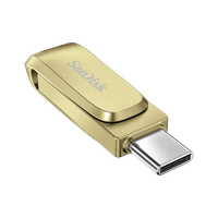 SanDisk SDDDC4-256G-I46DPD 256 GB OTG Drive Compatible with Mobile, Desktop Computer, Laptop, Tablet USB 3.2 Metal Case(Gold, Type A to Type C)