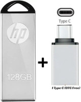 HP v220m 128 GB Pen Drive Compatible with Audio Player, Laptop, Gaming Console, Mobile, Tablet USB 2.0 Metal Case(Silver)