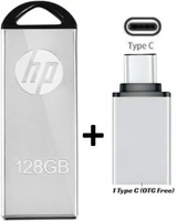 HP v220m 128 GB Pen Drive Compatible with Audio Player, Laptop, Gaming Console, Mobile, Tablet USB 2.0 Metal Case(Silver)