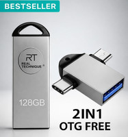 REAL TECHNIQUE M220 128 GB Pen Drive Compatible with Audio Player, Desktop Computer, Gaming Console, Laptop, Mobile, Netbook, Tablet, Television USB 3.0 Metal Case(Silver)