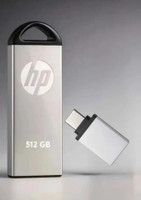 HP V225D 512 GB OTG Drive Compatible with Laptop, Desktop Computer USB 3.0 Metal Case(Silver, Type C)