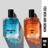 BRIT ACCENT Combo Pack Of 2|Depth Of Ocean-Canyon|Parfum|Long-Lasting|Specially Currated| Eau de Toilette  -  100 ml(For Men)