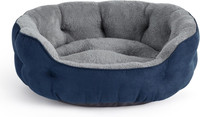 petlux Dog & Cat Washable Beds for Indoor Pets & Puppy, Round Dog Bed Sofa for Dogs. L Pet Bed(Navy Blue)