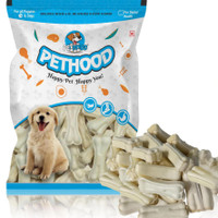 PET HOOD Dog Puppy Chew Bone – 3 inches (35 pcs) Rawhide Calcium Treat for Strong Teeth Chicken Dog Chew(0.95 kg, Pack of 35)