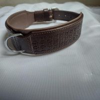 shagul leather dog collar all breeds{64 cm-2INCH} Dog Everyday Collar(Large, brown)