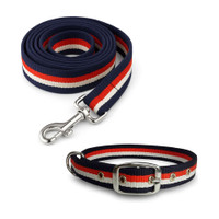 Om Leather Product Comfortable Neck Belt Dog Collar & Leash(Extra Large, Multicolor)