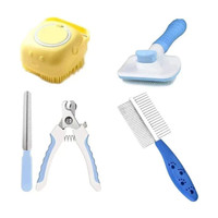 TrendKart NAIL CUTTER, SHAMPOO BRUSH 2 SIDE COMB Plain/ Bristle Brushes for  Dog & Cat