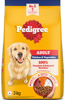 PEDIGREE 100% Nutrition Chicken, Vegetable 3 kg Dry Adult Dog Food