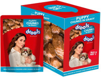 Drools Puppy Chunks in Gravy Chicken 0.9 kg (6x0.15 kg) Wet Young Puppy Food