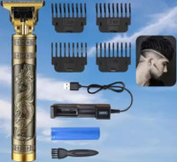 KRINSAL Wireless Professional Trimmer, Hair Clipper, 4 guide combs 60 min Runtime  Shaver For Men(Gold)