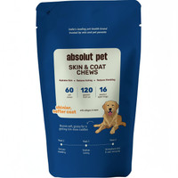 AbsolutPet Skin & Coat Dog Supplement for Reduced Shedding & Shiny Coat 60 Chews Pet Health Supplements(120 g)