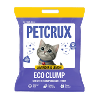 Petcrux Eco Clump Natural Bentonite Cat Litter | Lavender Essential Oil | Pet Friendly | Pet Litter Tray Refill