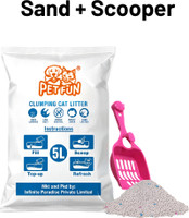 PET FUN Clumping Cat Litter Sand 5L with Scooper Pet Litter Tray Refill