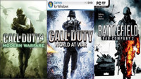 Call of Duty 4 Modern Warfare, Call of Duty World at War and Battlefield: Bad Company 2 Top Three Game Combo (Offline Only) (Regular)(Action Adventure, for PC)