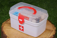 Treeky Plastic First Aid Kit Portable Family Medicine Box with Carry Handle First Aid Kit(Home, Sports and Fitness, Vehicle, Workplace)
