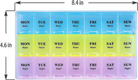 H&M Store MONDAY - SUNDAY (Morning, Noon, Night) Medicine organizer box | Pill organizer 21 Compartments, (Pack of 1) Pill Box(Multicolor)