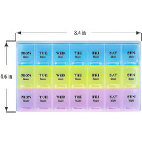 H&M Store MONDAY - SUNDAY (Morning, Noon, Night) Medicine organizer box | Pill organizer 21 Compartments, (Pack of 1) Pill Box(Multicolor)