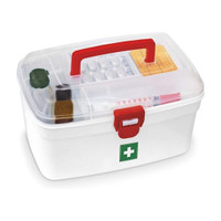 SHOPTIMES NA Portable Medicine Cabinet Household First Aid Kit Medical Box Household Plastic Pill Storage Box Pill Box(White)