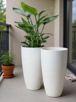 PlantiQue Tower Pot 14 inch Flower Pots for Home,Office & Garden Balcony Plant Container Set(Pack of 2, Plastic)
