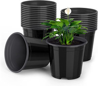 Gardeningwala 6 inch black nursery pot Plant Container Set(Pack of 10, Plastic)