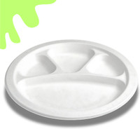 Chikal 4 Compartment Disposable for Birthday & Party Sectioned Plate(Pack of 25)