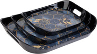 Sorath premium plastic Era Serving Tray Set of 3 Honeycomb Design Tray(Pack of 3)